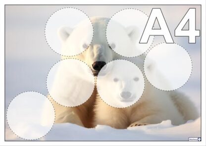 Puzzle okrągłe - Biały niedźwiedź - Biały misiu P01_03