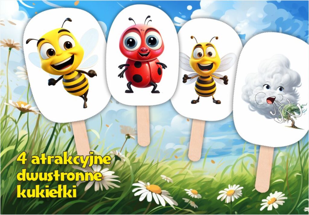 Niesforna pszczółka - bohaterowie historii w wersji kukiełkowej